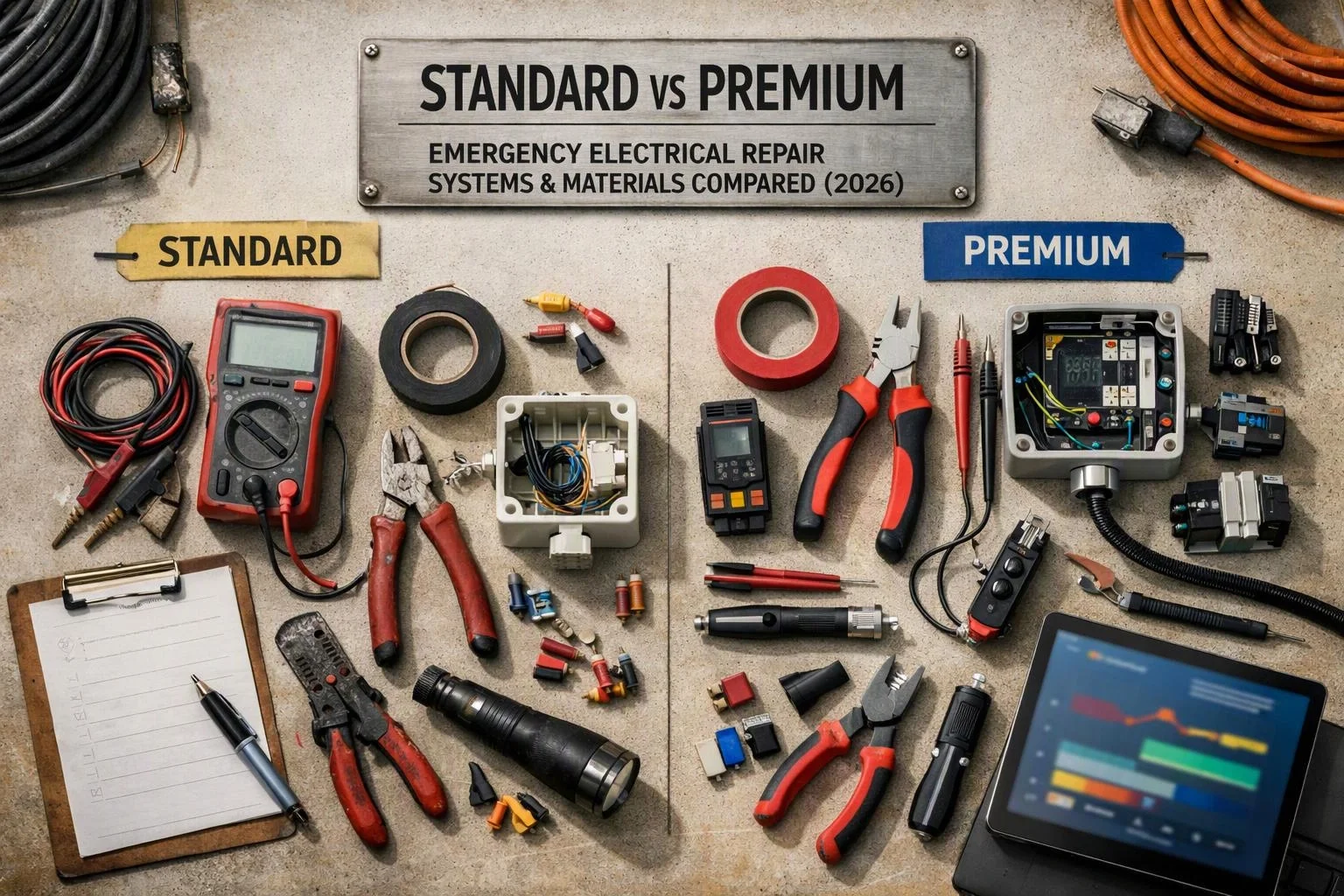 Standard vs Premium Emergency Electrical Repair Systems & Materials Compared (2026)